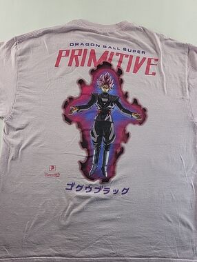 Primitive Dragon Ball Super Graphic Tee in Light Pink with Goku Black Art
